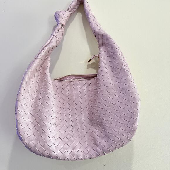 Melie Bianco Brigitte Large Satchel Recycled Vegan Woven Knot Bag Anthropologie! - Picture 2 of 6